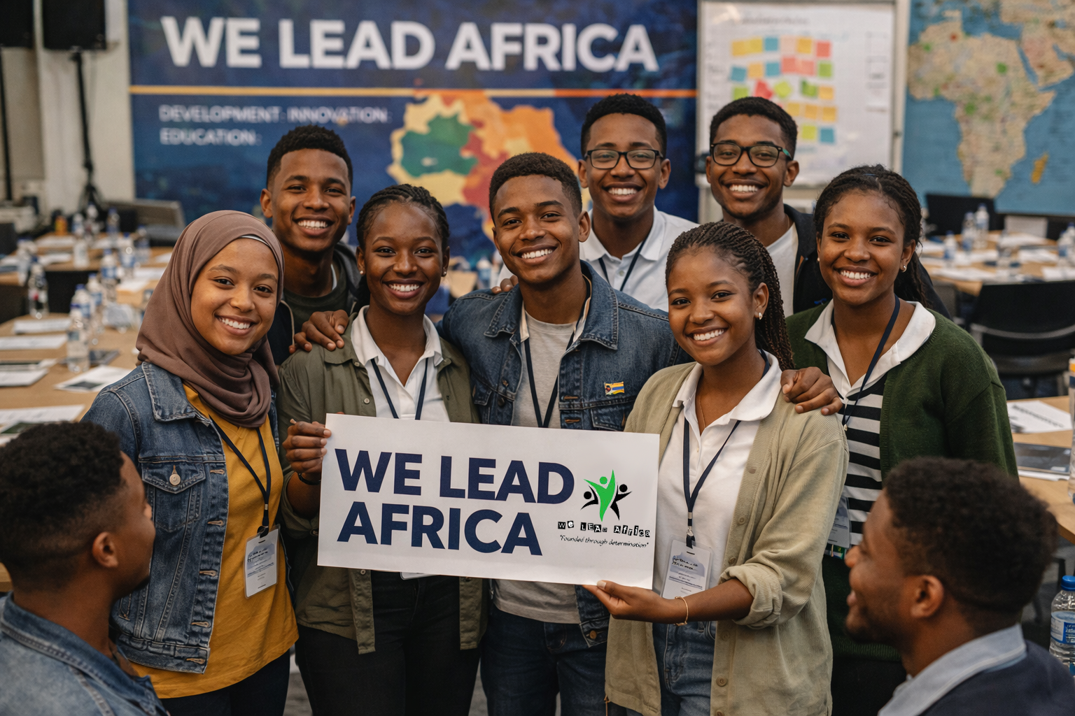 Group of South African youth at a We Lead Africa workshop